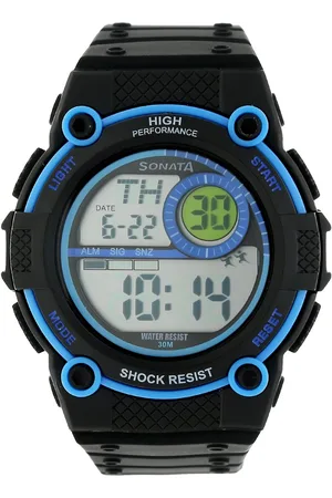 SF Digital Dial Black Plastic Strap Watch for Men
