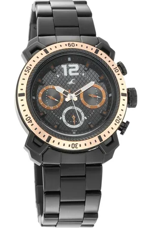 Fastrack All Nighters Quartz Analog Black Dial Stainless Steel Strap Watch for Guys