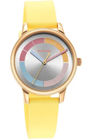 Sonata Splash Silver Dial Women Watch With Plastic Strap