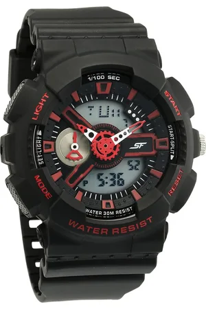 SF Dreamer Series Quartz Digital Analog Digital Black Round Round Shaped Dial Black Plastic Strap Watch For Men