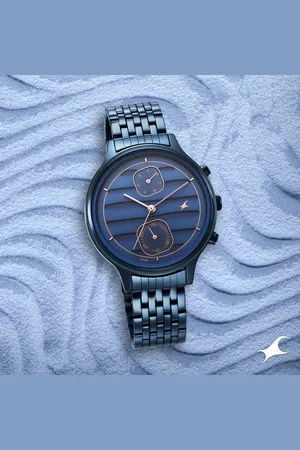 Fastrack Style Up Blue Dial Stainless Steel Strap Watch for Girls