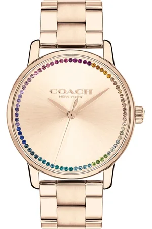 Coach Quartz Analog Rose Gold Dial Stainless Steel Strap Watch for Women