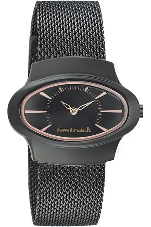 Fastrack Hitlist Quartz Analog Black Dial Stainless Steel Strap Watch for Girls