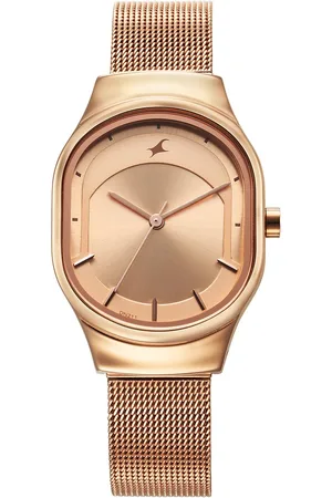 Fastrack Snob X Rose Gold Dial Stainless Steel Strap Watch for Girls