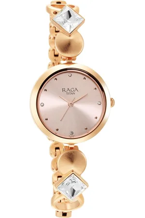 Titan Raga Love All Pink Dial Analog Metal Strap Watch for Women