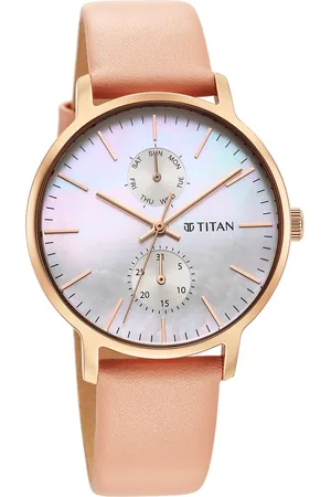 Titan Workwear Slimline Mother Of Pearl Dial Analog Leather Strap Watch for Women