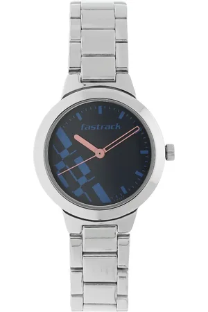 Fastrack Checkmate Quartz Analog Blue Dial Stainless Steel Strap Watch for Girls