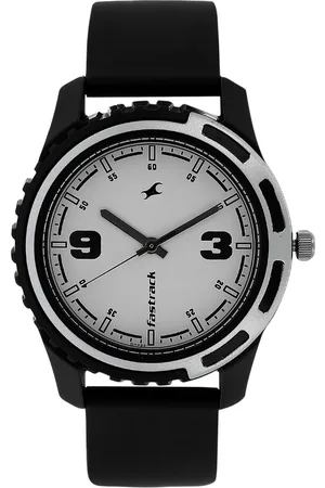 Fastrack Quartz Analog White Dial Plastic Strap Watch for Guys