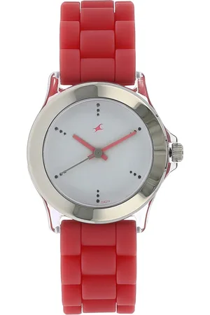 Fastrack Quartz Analog White Dial Plastic Strap Watch for Girls