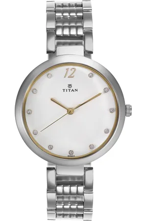 Titan Sparkle White Dial Analog Stainless Steel Strap watch for Women