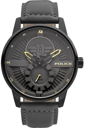 Police Quartz Analog Grey Dial Leather Strap Watch for Men