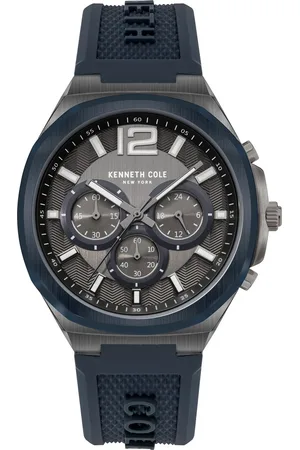 Kenneth Cole Quartz Chronograph Grey Dial Silicone Strap Watch for Men