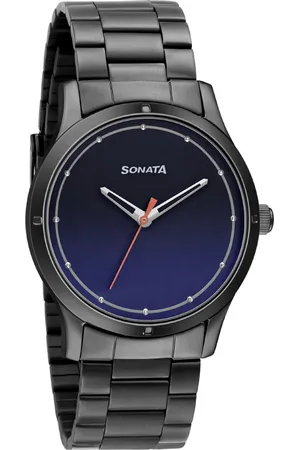 Sonata Women of Steel Blue Dial Stainless Steel Strap Watch for Women