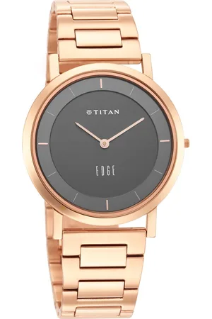 Titan Edge Anthracite Dial Quartz Stainless Steel Strap Watch for Men