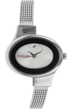 Fastrack Quartz Analog Silver Dial Stainless Steel Strap Watch for Girls