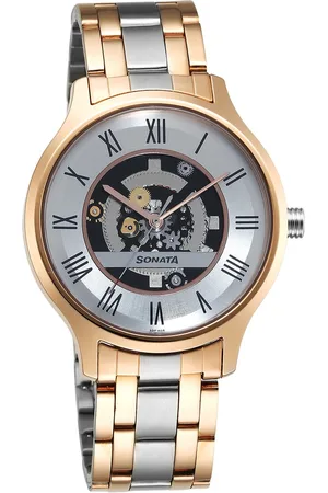 Sonata Unveil Quartz Analog Silver Dial Stainless Steel Strap Watch for Men