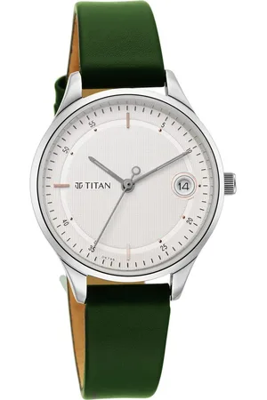 Titan Workwear Silver Dial Women Watch With Leather Strap