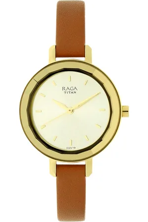 Titan Raga Viva Champagne Dial Women Watch With Leather Strap