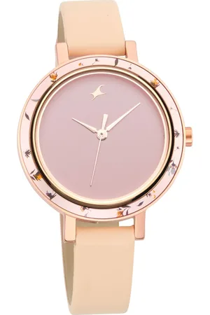 Fastrack Paint Me Quartz Analog Pink Dial Leather Strap Watch for Girls