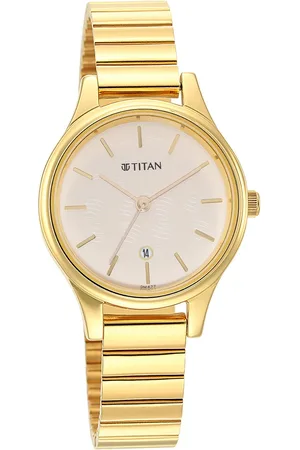 Titan Karishma Beige Dial Analog Stainless Steel Strap watch for Women
