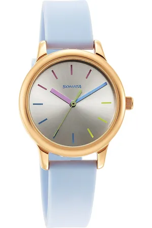 Sonata Splash Silver Dial Women Watch With Plastic Strap