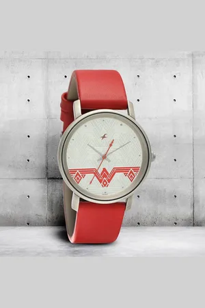 Fastrack Wonder Woman Quartz Analog Silver Dial Leather Strap Watch for Girls