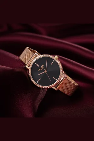 Sonata Poze Quartz Analog Black Dial Mesh Strap Watch for Women
