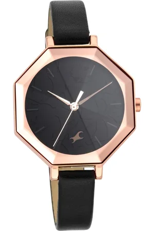 Fastrack Paint Me Quartz Analog Black Dial Leather Strap Watch for Girls