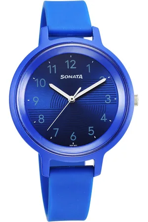 Sonata Splash Quartz Analog Blue Dial Plastic Strap Watch for Women