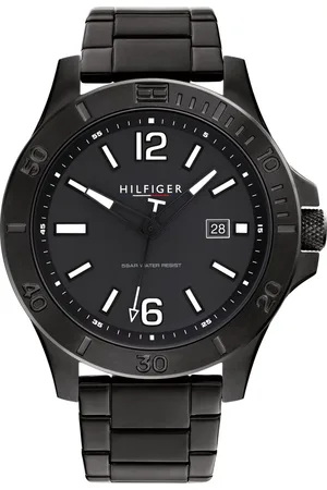 Tommy Hilfiger Quartz Analog Black Round Dial Black Stainless Steel Strap Watch For Men