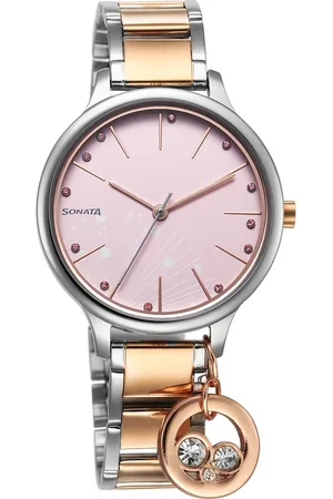 Sonata Blush Quartz Analog Pink dial Stainless Steel Strap Watch for Women