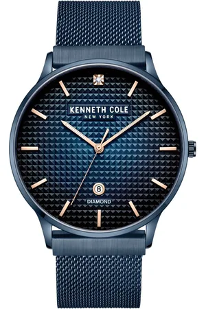 Kenneth Cole Blue Dial Quartz Analog with Date Stainless Steel Strap Watch for Men