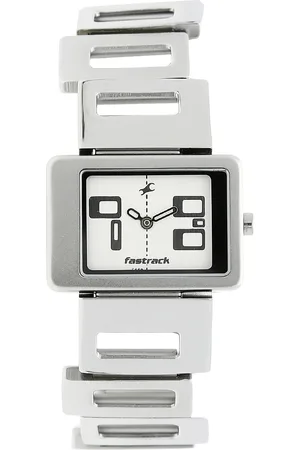 Fastrack Quartz Analog White Dial Metal Strap Watch for Girls
