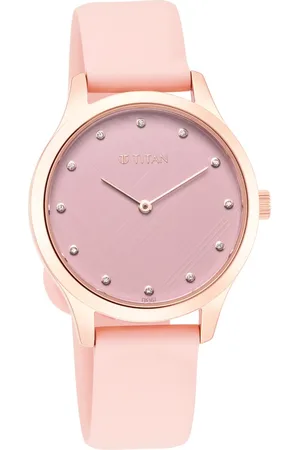 Titan Athleisure Pink Dial Analog Rubber Strap watch for Women