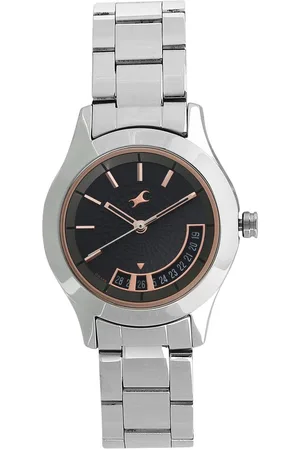 Fastrack All Nighters Quartz Analog Grey Dial Metal Strap Watch for Girls