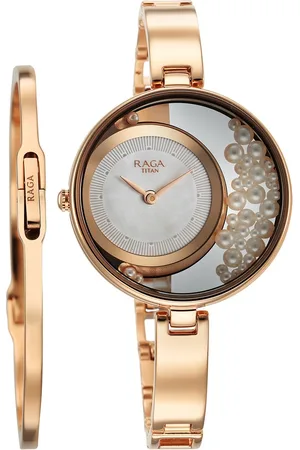 Titan Raga Power Pearls Quartz Analog White Dial with loose pearls Metal Strap Watch for Women