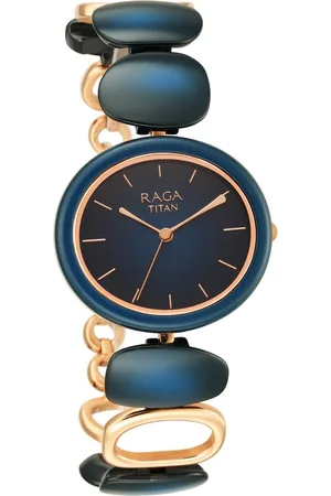 Titan Raga Ceramics Blue Dial Analog Metal Strap watch for Women