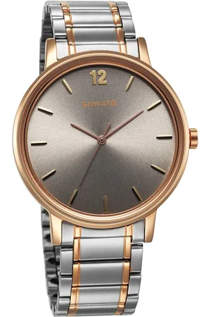 Sonata Utsav Quartz Analog Silver Dial Stainless Steel Strap Watch for Men