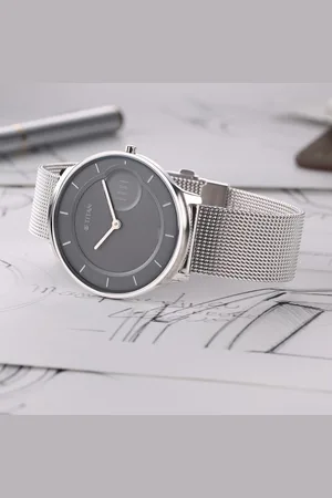 Titan Minimals Grey Dial Analog Stainless Steel Strap Watch for Men