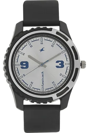 Fastrack Quartz Analog Silver Dial Plastic Strap Watch for Guys