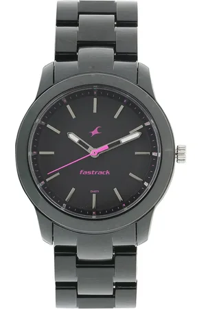 Fastrack Trendies Quartz Analog Black Dial Plastic Strap Watch for Girls