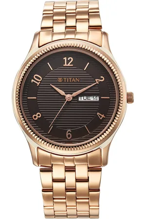 Titan Karishma Brown Dial Analog with Day and Date Stainless Steel Strap Watch for Men