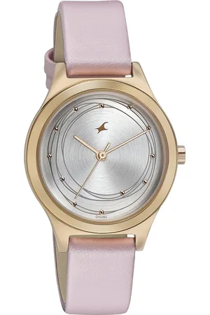 Fastrack Style Up Silver Dial Leather Strap Watch for Girls
