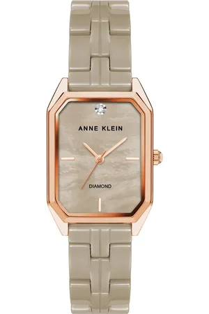 Anne Klein Quartz Analog Brown Dial Ceramic Strap Watch for Women