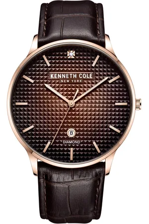 Kenneth Cole Brown Dial Quartz Analog Leather Strap Watch for Men