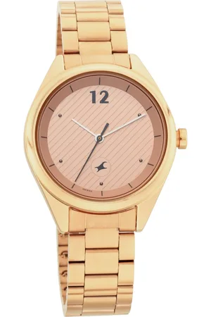 Fastrack Quartz Analog Rose Gold Dial Stainless Steel Strap Watch for Girls