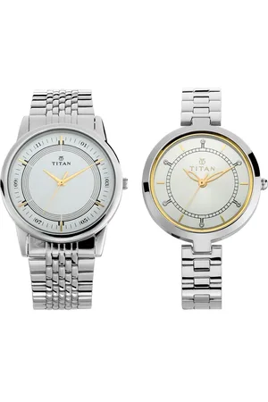 Titan Bandhan Quartz Analog Silver Dial Silver Stainless Steel Strap Watch For Couple