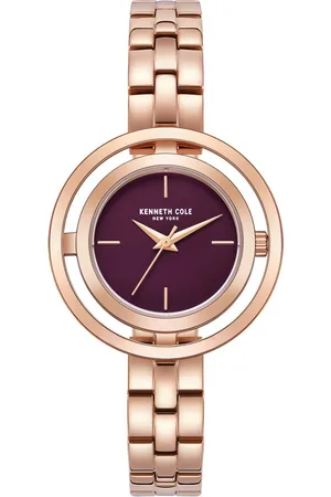 Kenneth Cole Quartz Analog Purple Dial Stainless Steel Strap Watch for Women