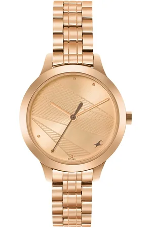 Fastrack Stunners Quartz Analog Rose Gold dial Stainless Steel Strap Watch for Girls
