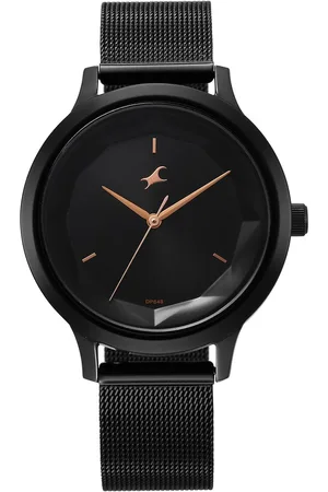 Fastrack Fleek Quartz Analog Black Dial Stainless Steel Strap Watch For Girls